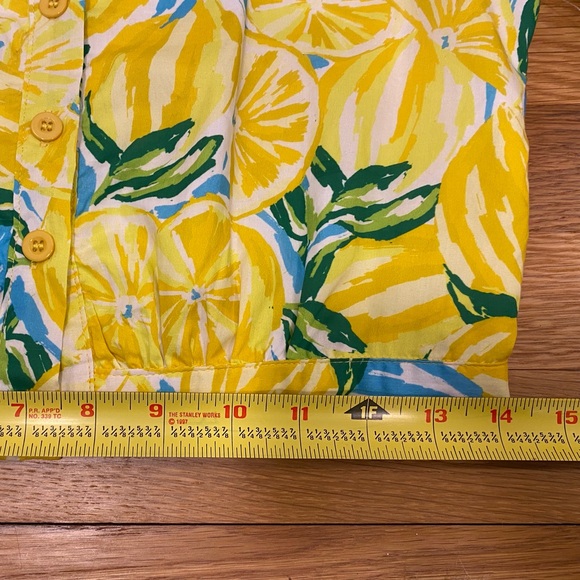 NWT AQUA Bloomingdale’s Lemon Smocked Cropped Top SMALL - Picture 14 of 15